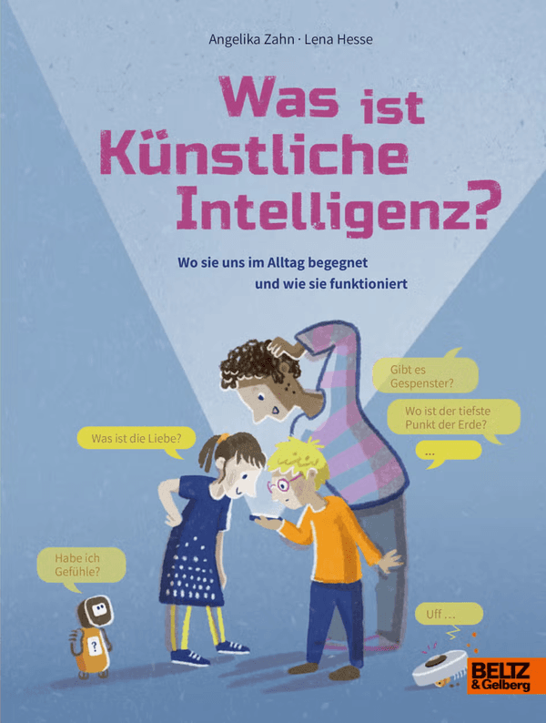 Illustration einer Familie, die in ein Handy schaut.