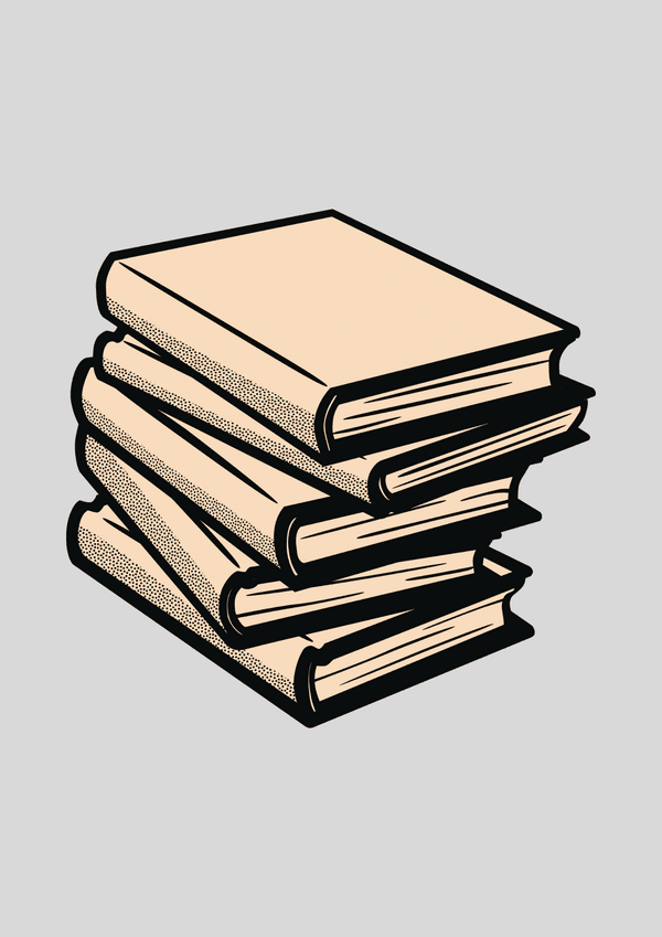 eine Illustration von einem Stapel Bücher